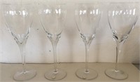 4 Romania Wine Glass Stemware, 9.5"H