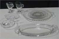 Americana Beaded Edge Plain Glass Dish Set