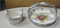 2 VNTG Portugal RCCC Pierced Porcelain Baskets