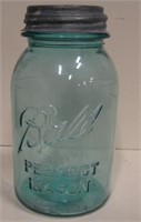 Antique Aqua Blue Ball Perfect Mason Quart Jar