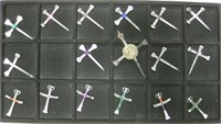 17 Various Nail Cross Form Art Pendants