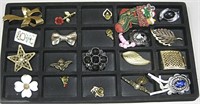 24 Various Costume Jewelry Penants & Pins