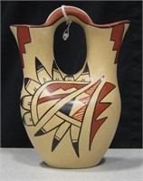 6" Tall Native American Wedding Vase - Signed