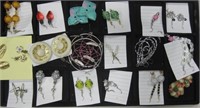 19 Pairs of Various Costume Earrings Jewelry