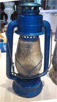 VNTG Dietz Co. Blue Tone Kerosene Railroad Lamp