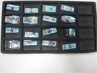 16 Turquoise & Other Stone Inlay Money Clips