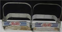 2 Vintage Pepsi Cola Metal 6-Pack Bottle Carriers