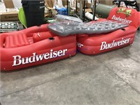 Pair Budweiser floating loungers, air mattress