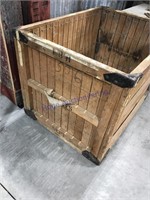 Wood slat box--28 X 20 X 20 inches tall