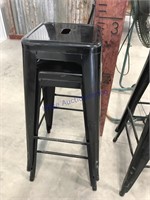 Pair metal shop stools, 30 inches tall