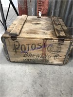 Potosi Brewing Co. wood box w/ hinged lid