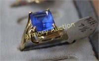 14KT BLUE SAPPHIRE SIZE 7 1/2 RING