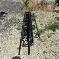 (6) Black metal porch railing pieces