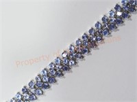 Sterling Silver Tanzanite Tennis Bracelet