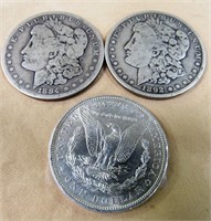 210 - ESTATE LOT OF 3 NICE RAW MORGAN DOLLARS