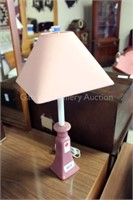 Pair Pink Ceramic Dresser Lamps