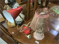 RED ANNONDISED LAMP AND PINK BAKERLITE