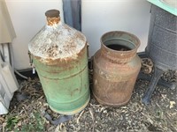 VINTAGE MILK CAN AND CHEMICAL CAN