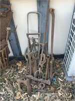 QTY OF VINTAGE HAND TOOLS, BARS, DRILL BITS AND