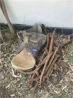 HORSE SADDLE AND HAINES AND FARM IMPLEMENTS