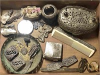 Silverplate items: hair combs, beauty, misc.
