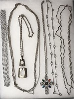 Silver-tone chain necklaces
