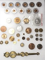 Coins, dairy coins, coin thickness gauge