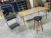 Folding table, stool, folding computer desk