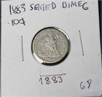 1883 SEATED DIME  G