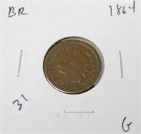 1864 INDIAN HEAD CENT BR  KEY