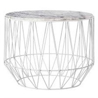 BLOOMINGVILLE WHITE METAL COFFEE TABLE WITH MARBLE