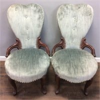 2 VINTAGE FRENCH PROVINCIAL HEART SHAPED ACCENT