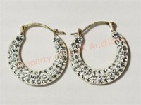 10 K Cubic Zirconia Hoop Earrings