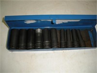 Industrial 1/2 Drive Metric Deep Wall Socket Set