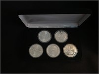 (5) Silver Coins/Rounds Dollars Etc