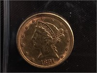1881 $5 Gold Coin Super Nice Coin!!! Hey Look!