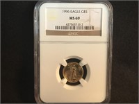1996 Gold Eagle $5 MS 69 by NGC