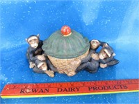 Cute monkey bowl with lid
