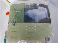 Vintage king white woven bed spread