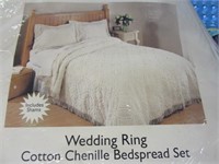 Wedding ring chenille bed spread; king size