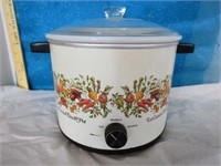 Vintage Crock Pot with milk glass pot removable