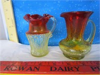 Crackle glass pitchers