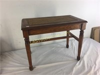 Cane seat wooden bench