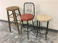 3 different styles of barstools