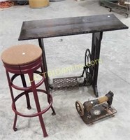 Wood Top Sewing Machine Table, Stool,Sew machine