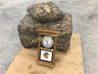 Mallard duck clock & upholstered ottoman