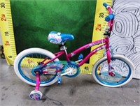 191 - GIRL'S FIRST BICYCLE WITH TRAINING WHEELS