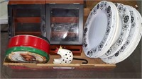 Box of assorted dishes and houseware