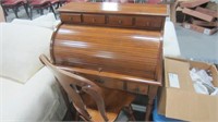 SMALL ROLL TOP DESK AND CHAIR