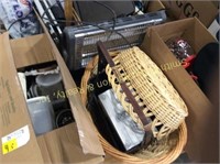 Wicker Baskets, Heater, Camera Tripod
